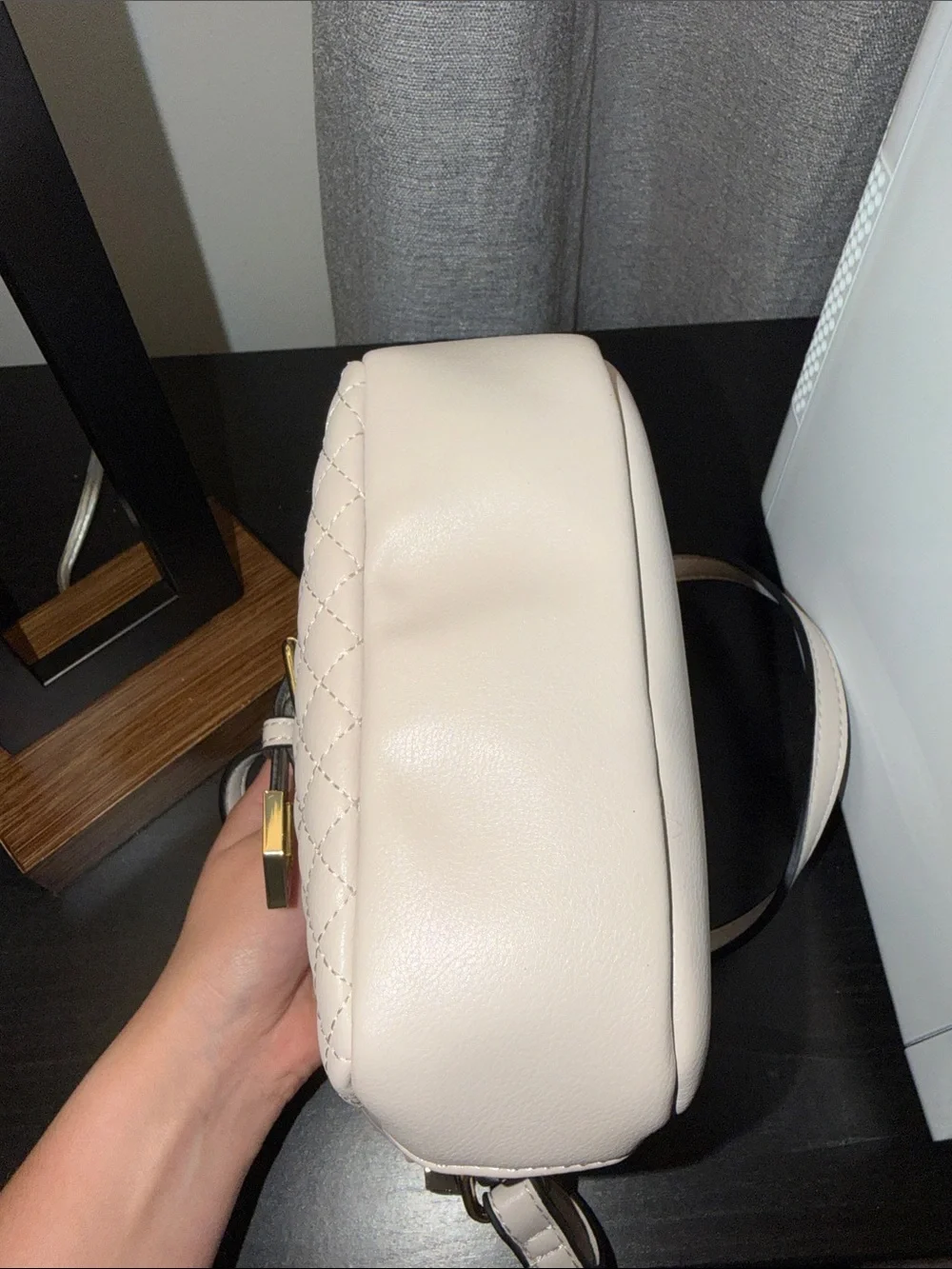 Charming Charlie Quilted Crossbody in Light Pink with Gold Hardware